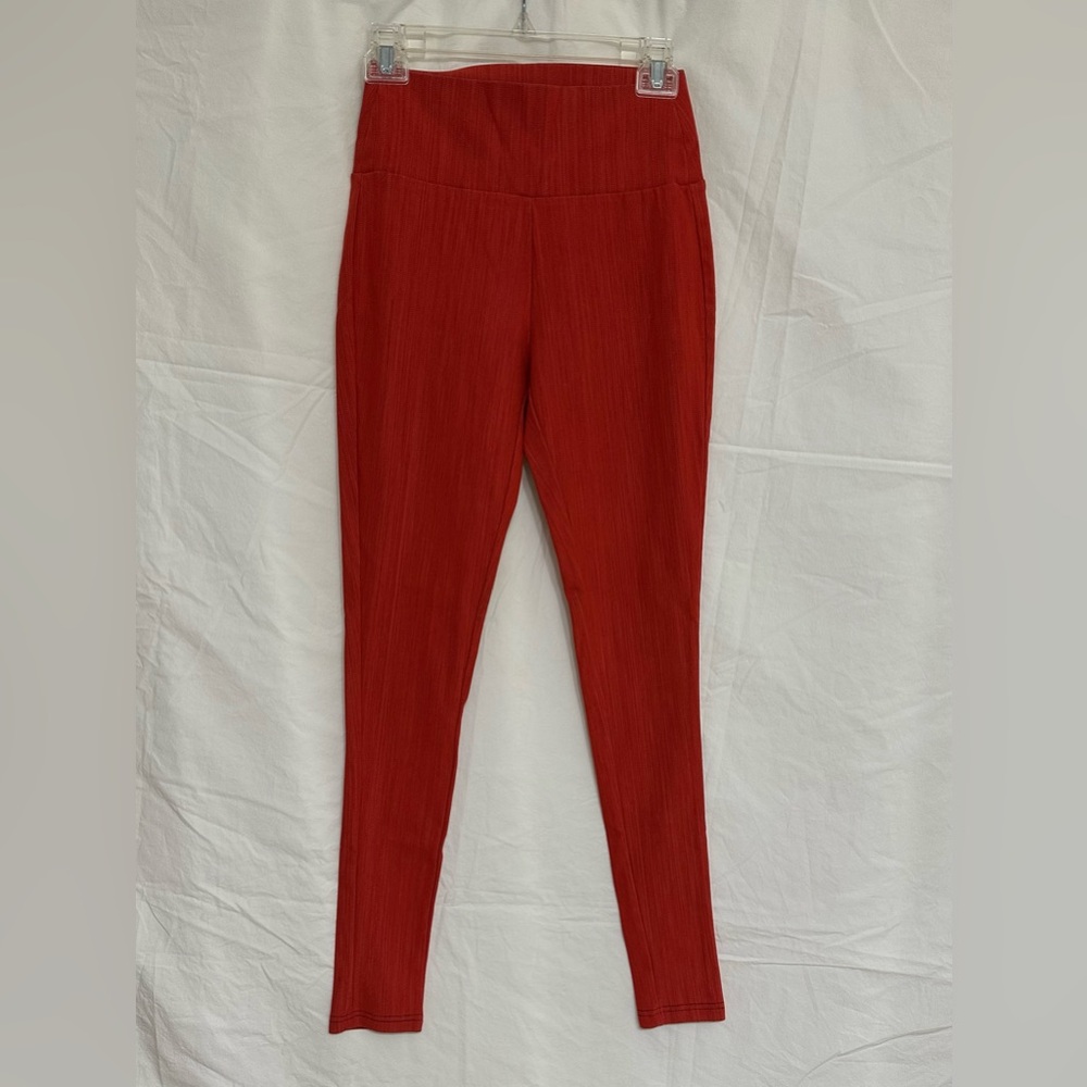 Agnes & Dora Bold Red High Waist Pull-On Leggings